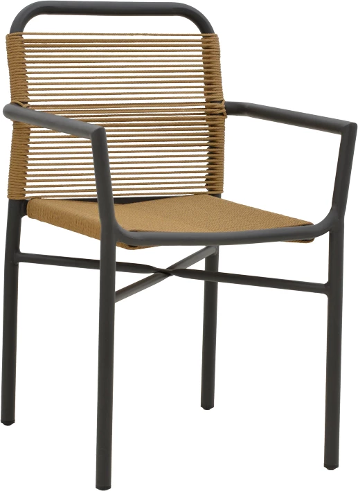 Zložljiv aluminijast stol Clutch, antracit ogrodje, naravni ratan, 55x56x80 cm