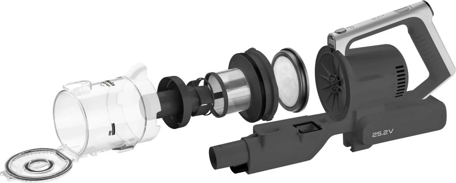 Vertikalen in prenosni sesalnik 2-v-1 Amica Joran Pet Turbo VM 9011, brez vrečke, 0,6 L, 60 min, črno/sivo/srebrn