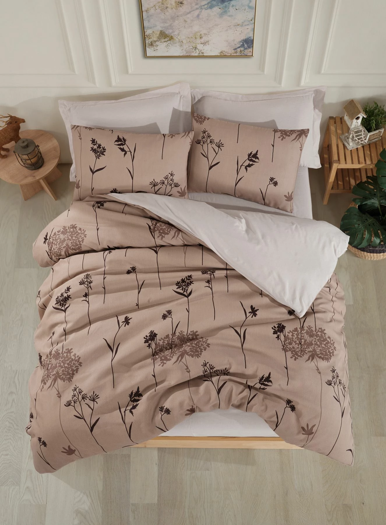 Komplet prevleke za enojno odejo, L'essentiel Efil, rjava