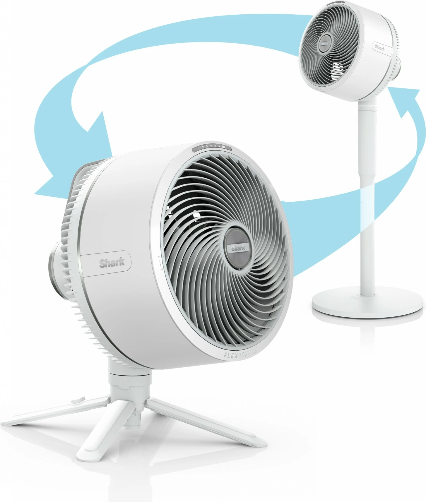 Namizni/stoječi ventilator Shark FlexBreeze, domači, bel