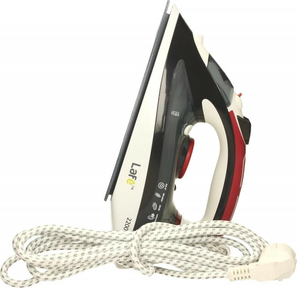 Parni likalnik, 2200 W, keramična plošča, črno/rdeč Lafe LAF02b