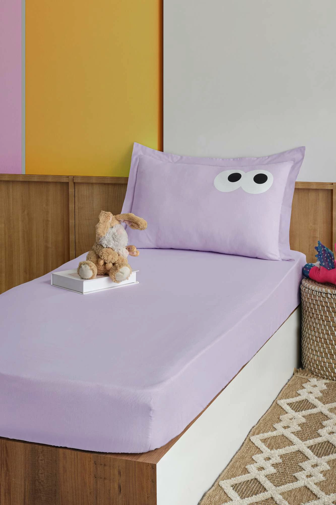 Set posteljnine za eno osebo, Funny, lila