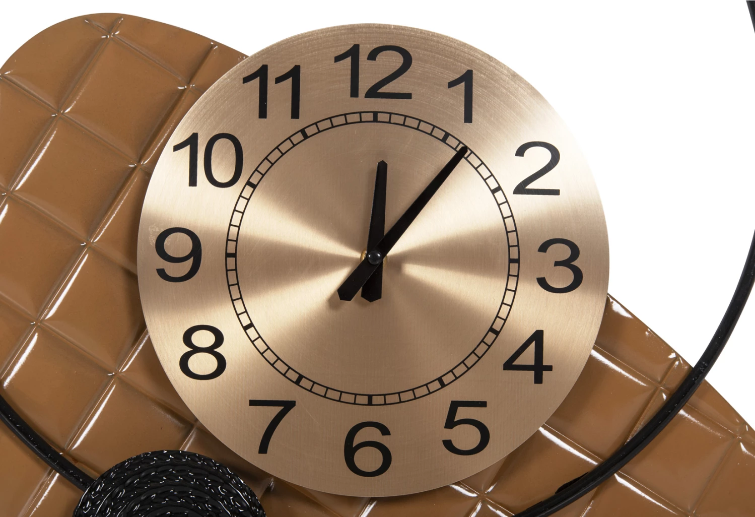 Stenska ura FH4204 kovinska v zlati barvi s črnimi kazalci 50x63 cm