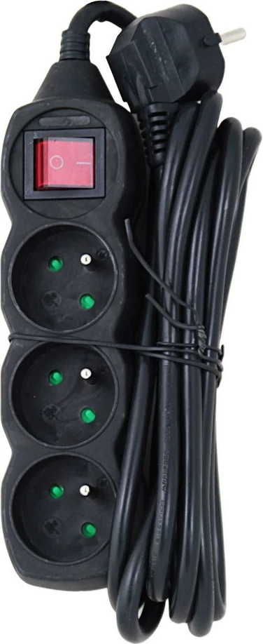 Razdelilnik napajanja Esperanza ELK211K, 3 vtičnice, 3 m, črn