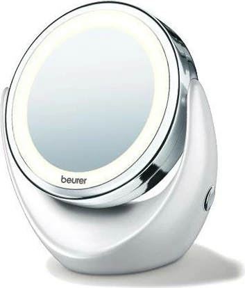 Razsvetljeno kozmetično ogledalo, 5x povečava Beurer BS49, srebrno/belo