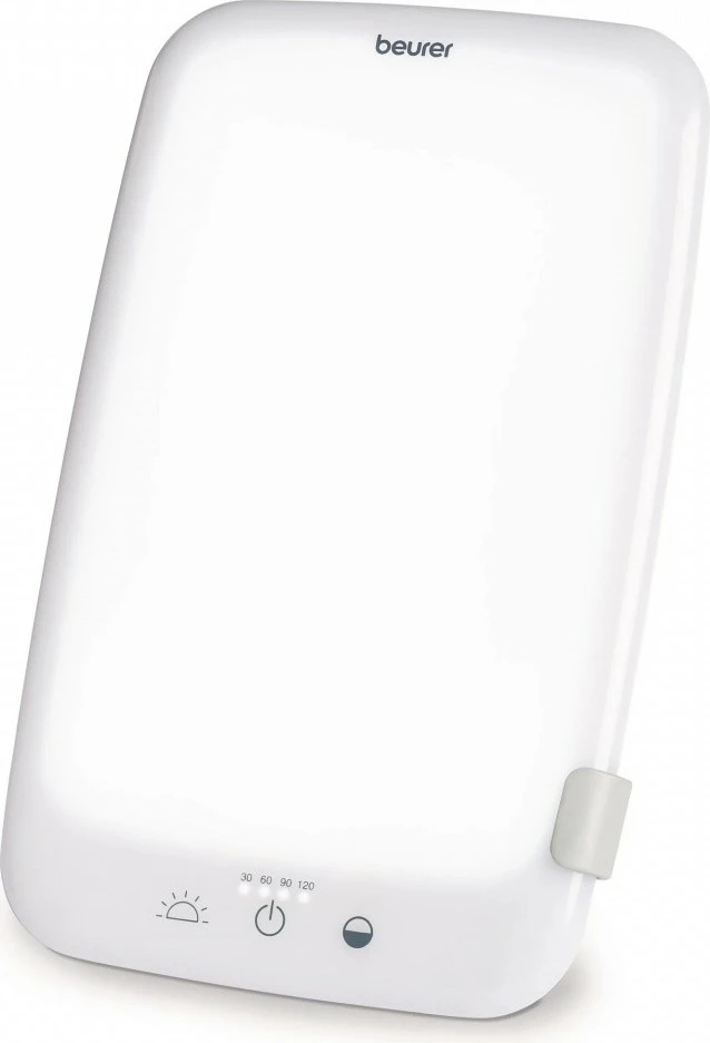 Svetilka za svetlobno terapijo Beurer TL35, 10.000 lx, površina 14×20 cm, 3 barvne temperature, zatemnjevanje 4 stopnje, časovnik 30–120 min, bela
