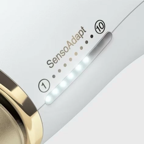 Depilator IPL za dolgotrajno odstranjevanje dlačic Braun Silk-expert Pro 5 PL5152, 10 stopenj intenzivnosti, SensoAdapt, SkinPro 2.0, belo-zlat