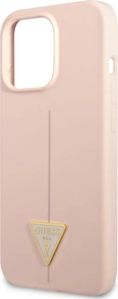 Ovitek za telefon silikon, rožnat — Guess GUHCP13LSLTGP za iPhone 13/13 Pro 6,1"