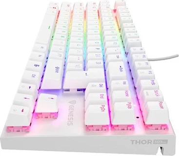 Mehanska tipkovnica Genesis Thor 303 TKL RGB, Outemu Peach Silent, bela