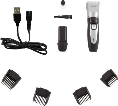Strižnik za hišne ljubljenčke Adler MS 2826, titanska glava s keramičnim rezilom, 35 W, do 90 min, z/brez kabla, komplet s 4 glavniki in rezervno baterijo