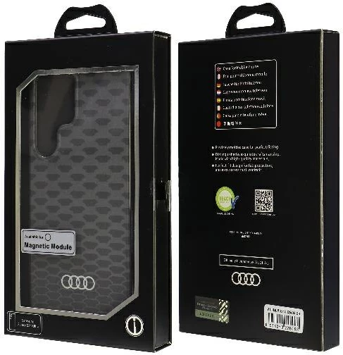 Ovitek Audi IML Stitching Pattern MagSafe za Samsung Galaxy S24 Ultra S928, črn