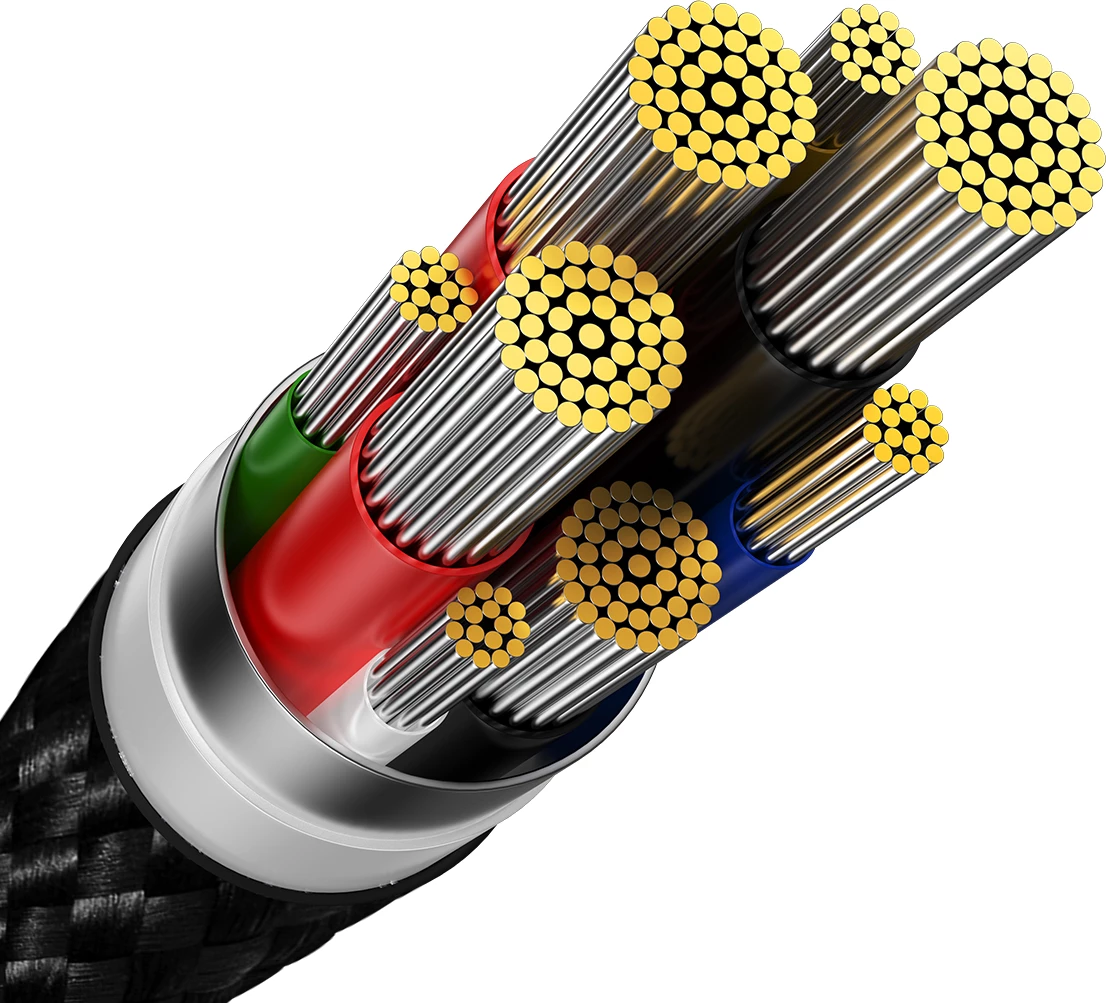 Hitri polnilni kabel Baseus Glimmer Series USB-C, 2 m, 100 W, 480 Mbps, črn