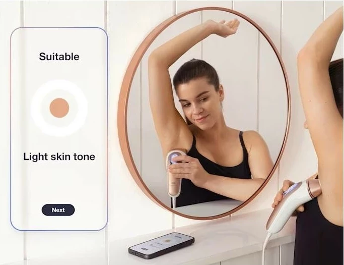 Depilator IPL Braun Skin i-Expert Smart PL7147, 10 stopenj intenzivnosti, rožnat