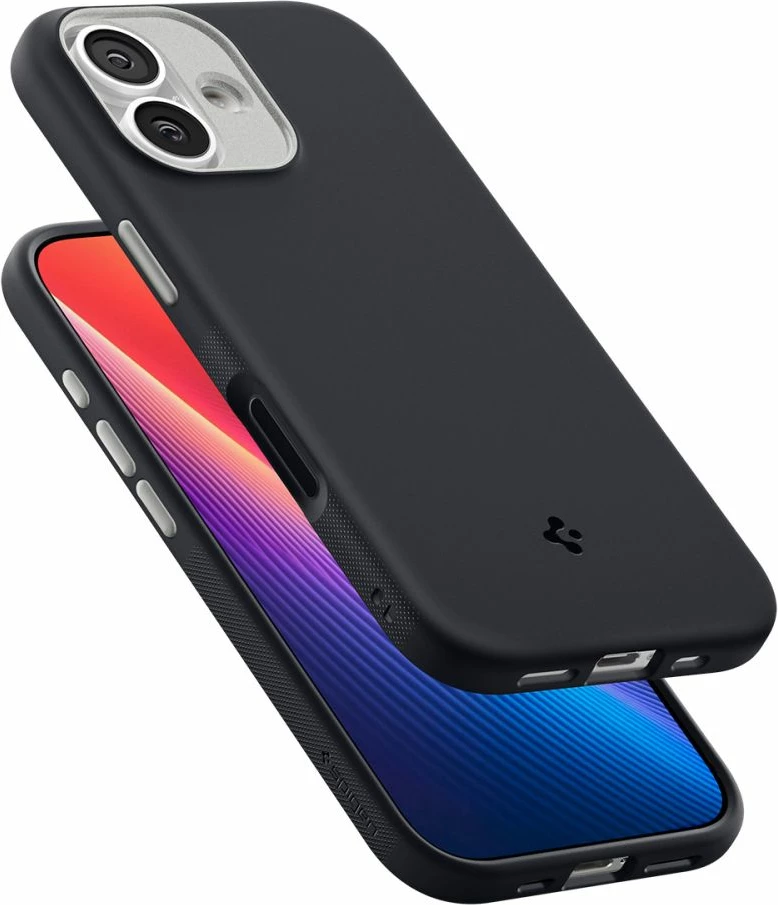 Ovitek Spigen Nano Pop MagSafe za iPhone 17, z integriranim MagSafe, poliuretan, črn