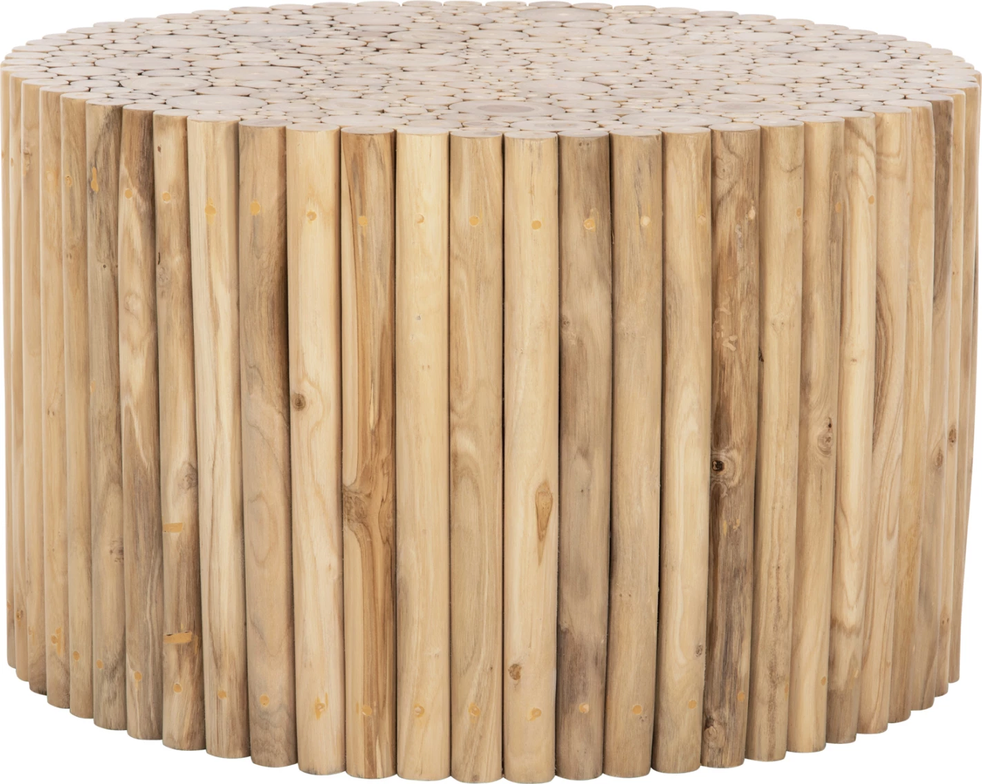 Okrogla klubska miza COOTER FH9863 iz vej TEAK - NARAVNA Φ80x50Hcm