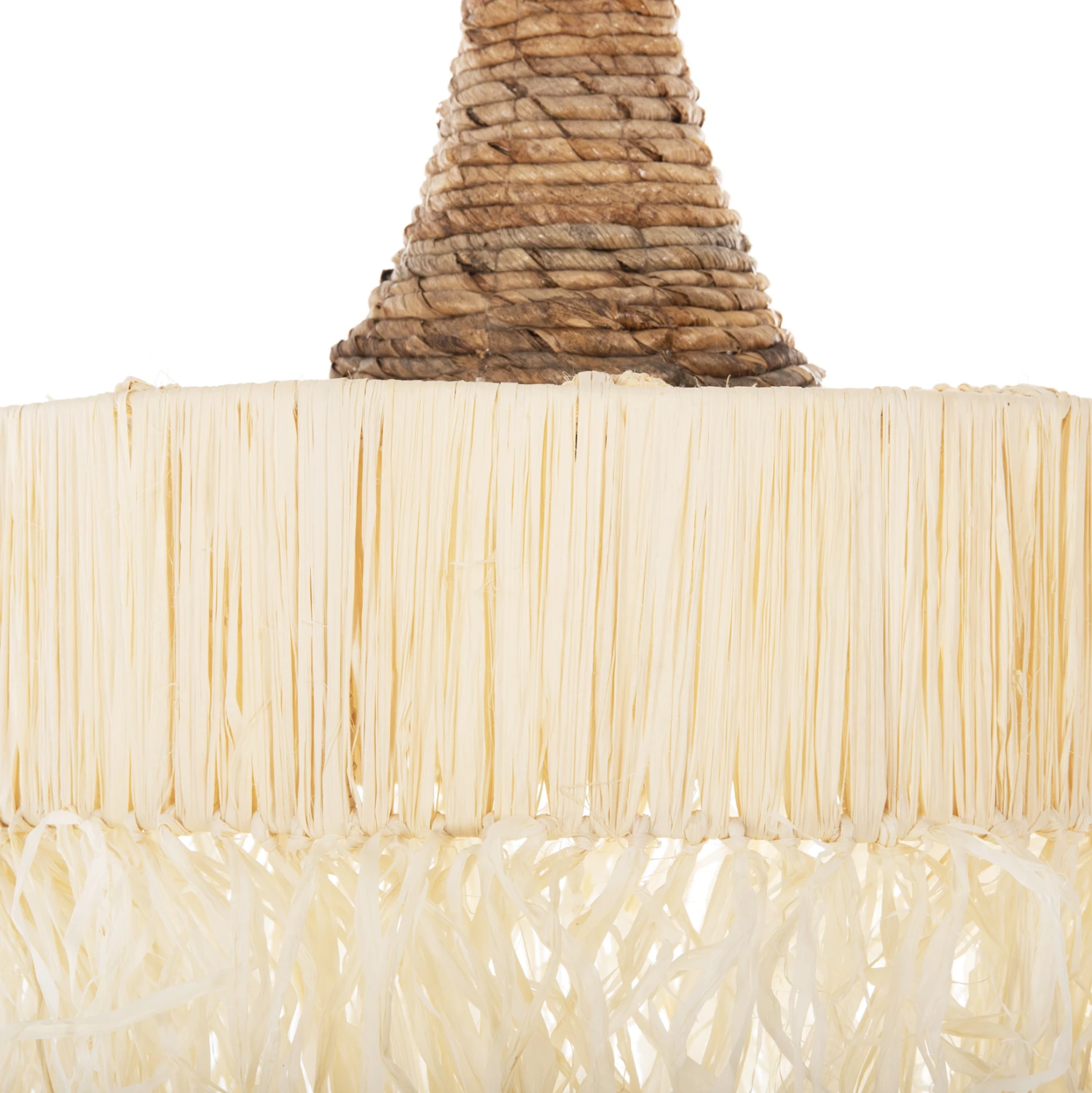 Stropna viseča svetilka s resicami FH7853 iz posušenih palmnih vlaken Φ41x34Hcm
