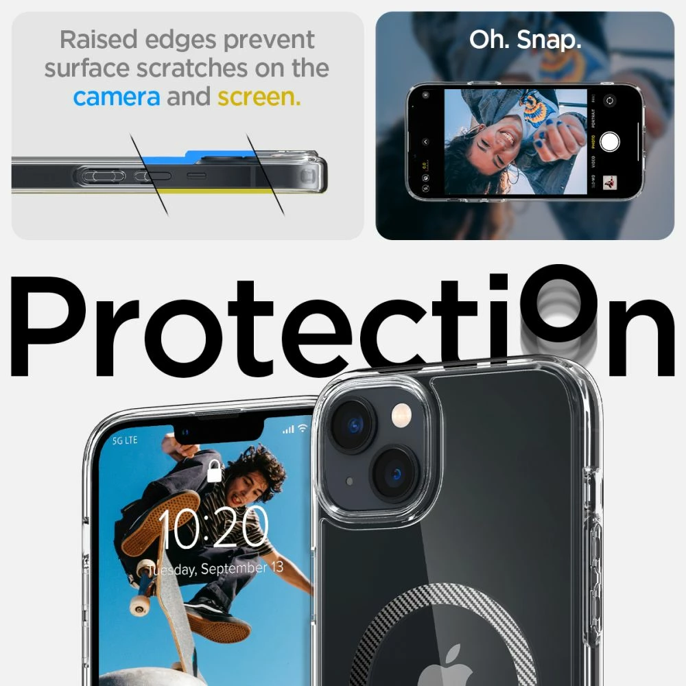 Zaščitni ovoj Spigen Ultra Hybrid Mag za iPhone 14 Plus, MagSafe, prozorno siv