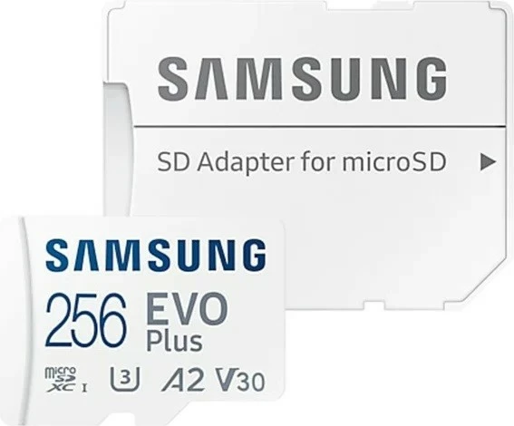 MicroSD pomnilniška kartica 256 GB EVO Plus Samsung, z SD adapterjem