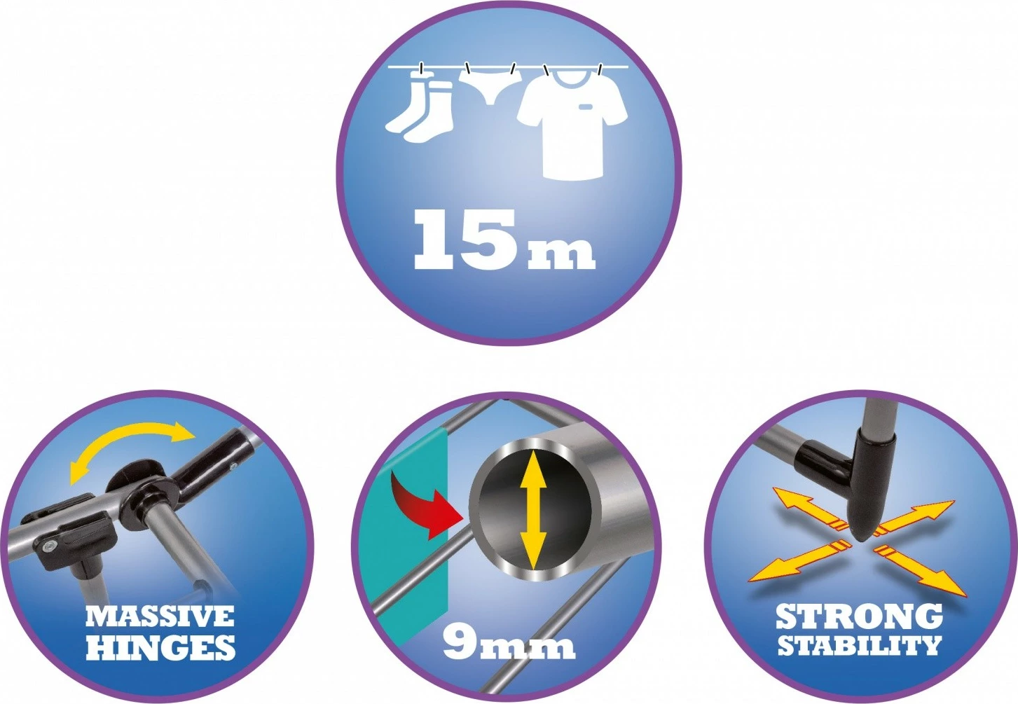 Sušilnik perila Lamart LT8104 ZIKR, 15 m, srebrn