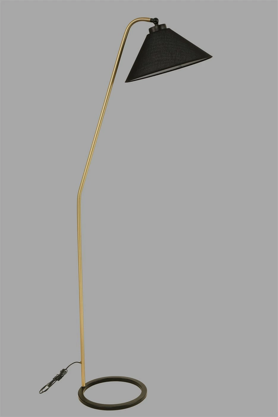 Talna svetilka, črna, z abažurjem iz ratana Opviq Delta