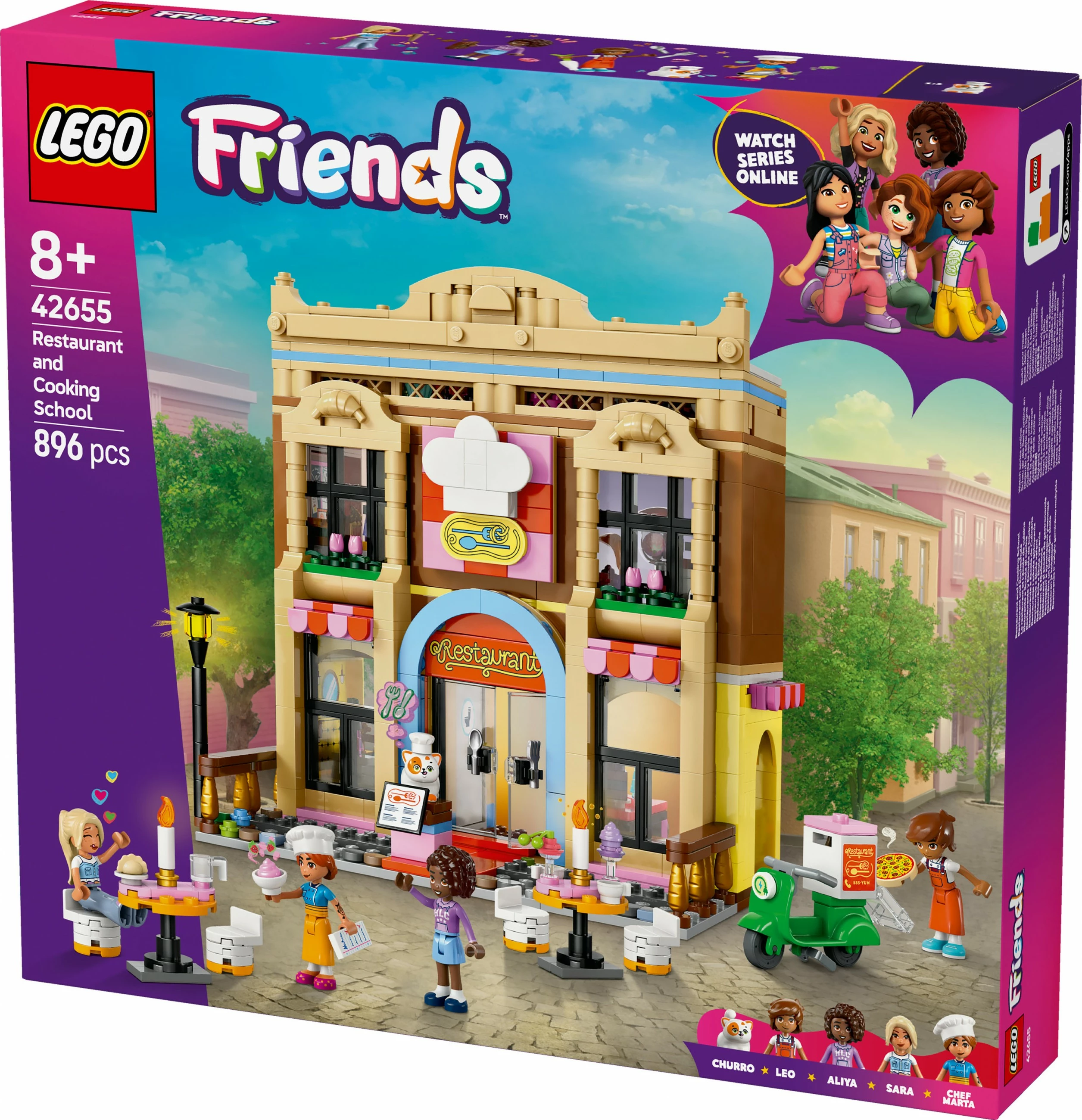Restavracija in kuharska šola LEGO Friends 42655, 896 kosov, pisano