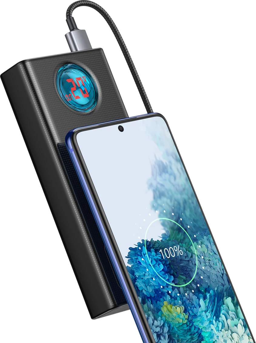 Prenosna baterija Baseus Amblight 30000mAh 65W, črna