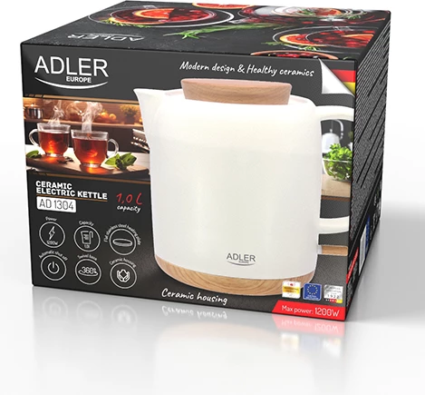 Električni čajnik, Adler AD 1304, 1,0 L, 1200 W, ecru