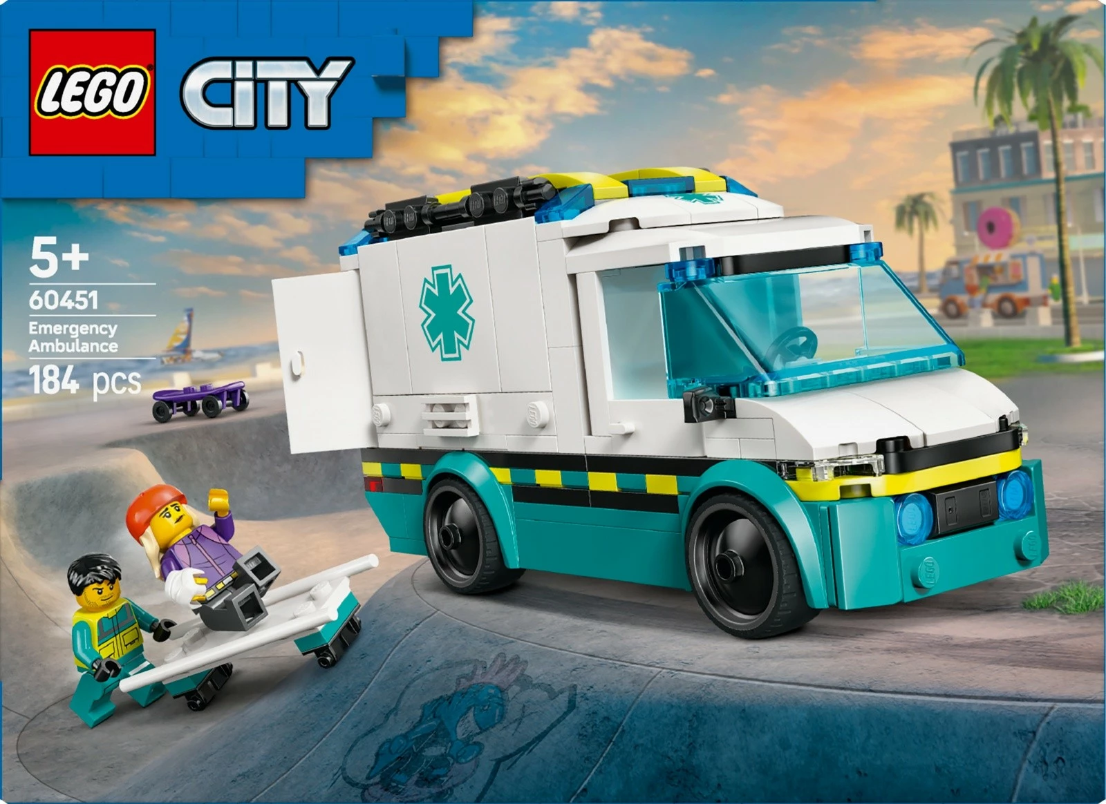 Igralni set Ambulanca, LEGO City 60451, 184 kosov, plastika