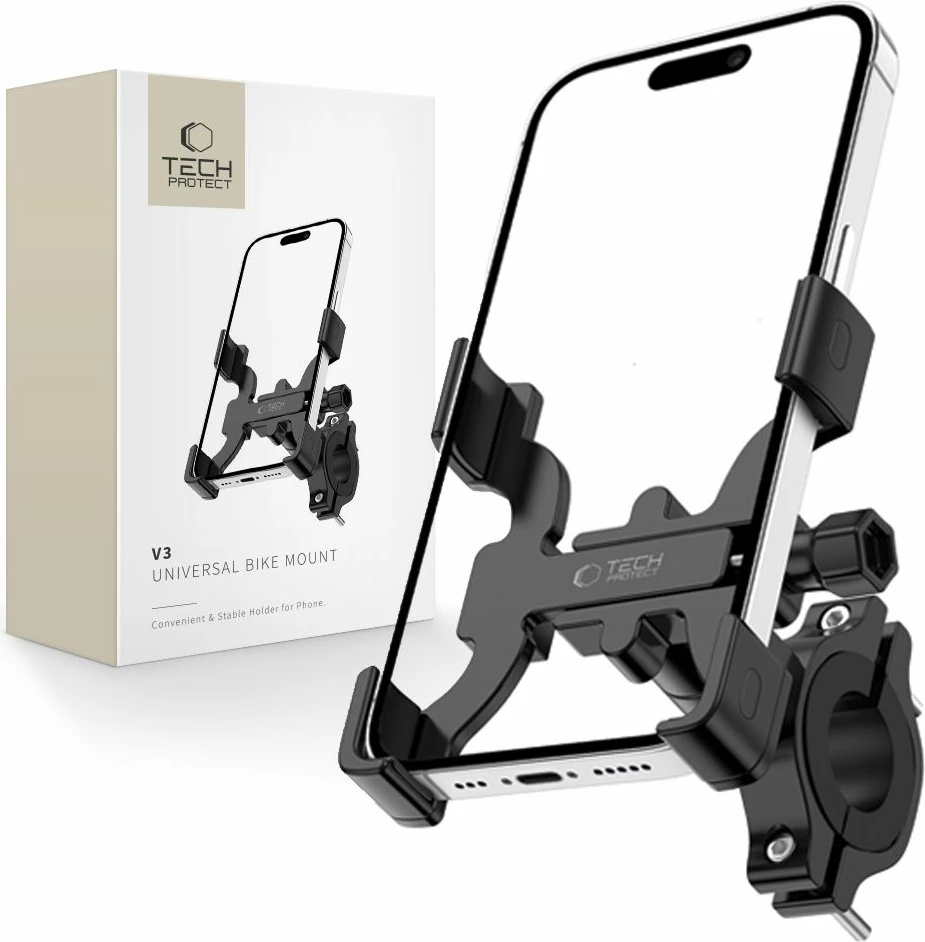 Držalo za telefon za kolo, za krmilo, črno Tech-Protect V3