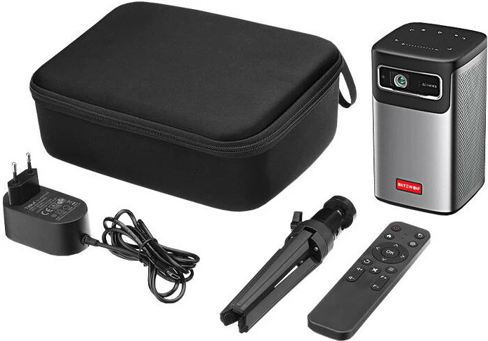 Mini projektor, 3D, 4K, Bluetooth, WiFi, 8000mAh, BlitzWolf BW-VT2 PRO MAX, siv