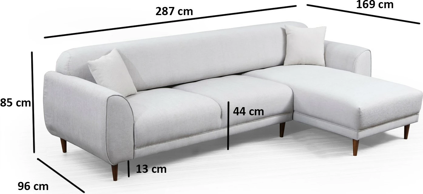 Kotna sedežna garnitura z ležiščem Atelier del Sofa, desna, bež