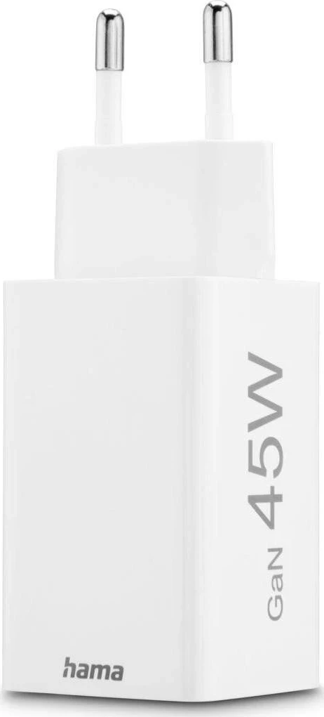 Mini polnilec GaN 45W, Hama, 2x USB-C, 1x USB-A, bel
