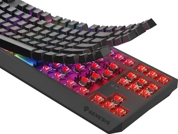 Mehanska brezžična tipkovnica TKL Genesis Thor 230, RGB, Outemu Red, črna