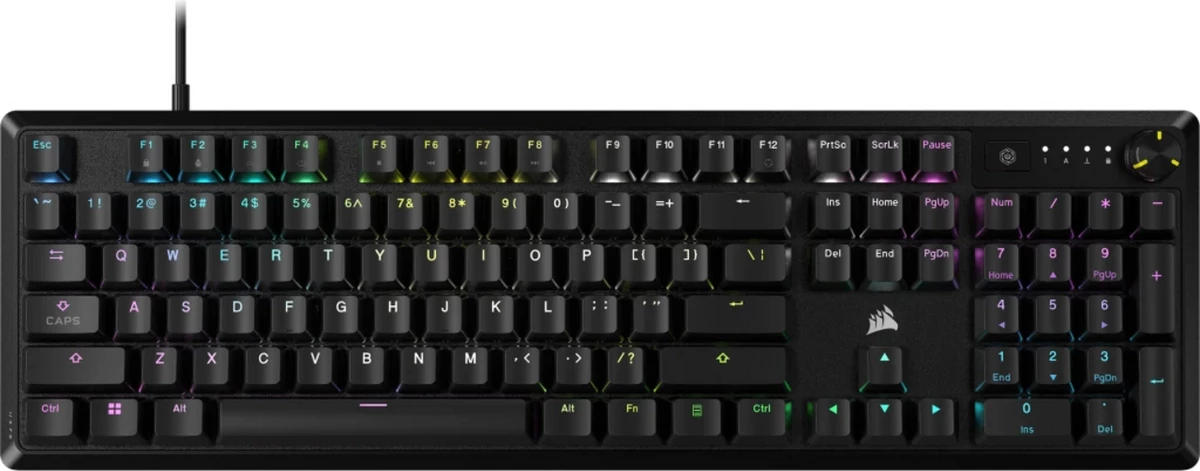 Gaming tipkovnica Corsair K70 CORE CH-910971E-NA, US-Intl postavitev, RGB osvetlitev, črna