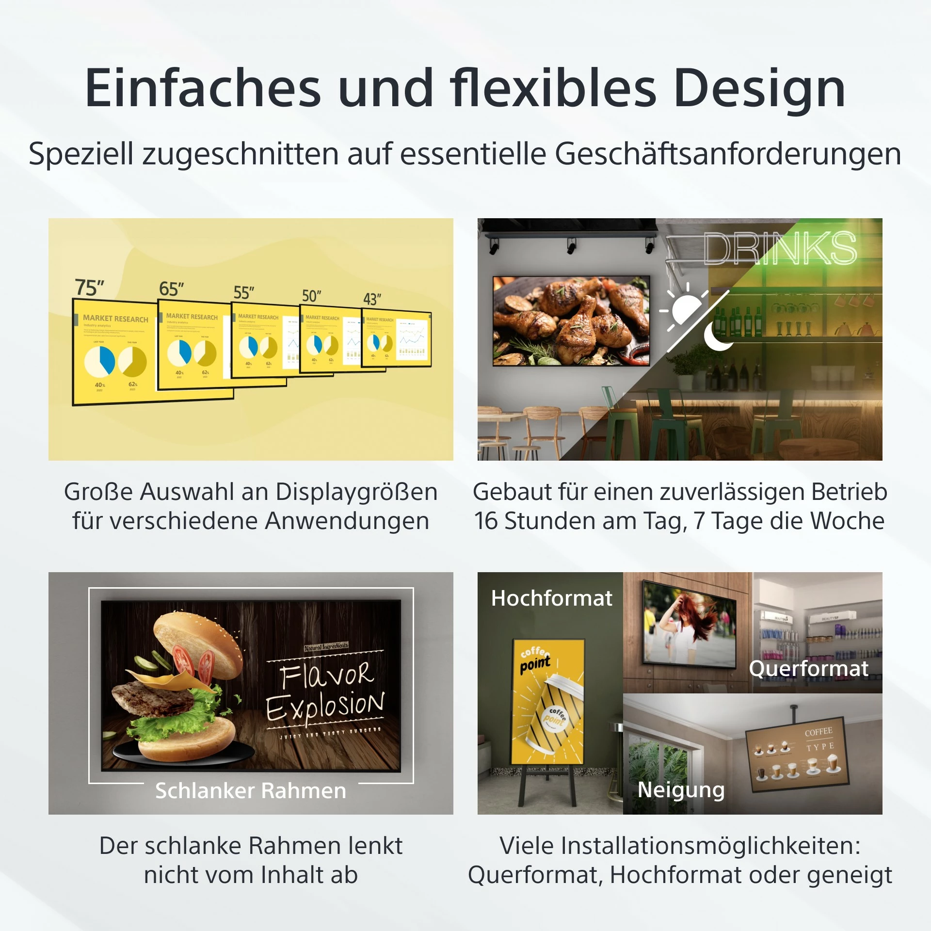 Velik zaslon 43 inč 4K Ultra HD LED Sony FW-43EZ20L, Wi‑Fi, Android