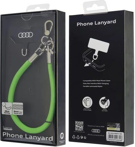 Trak za telefon, univerzalen, 28 cm x 8 mm, zelen — Audi