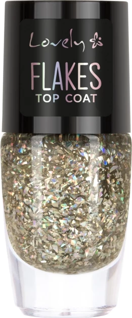 Top coat z efektnimi lističi Lovely Flakes, 8 ml