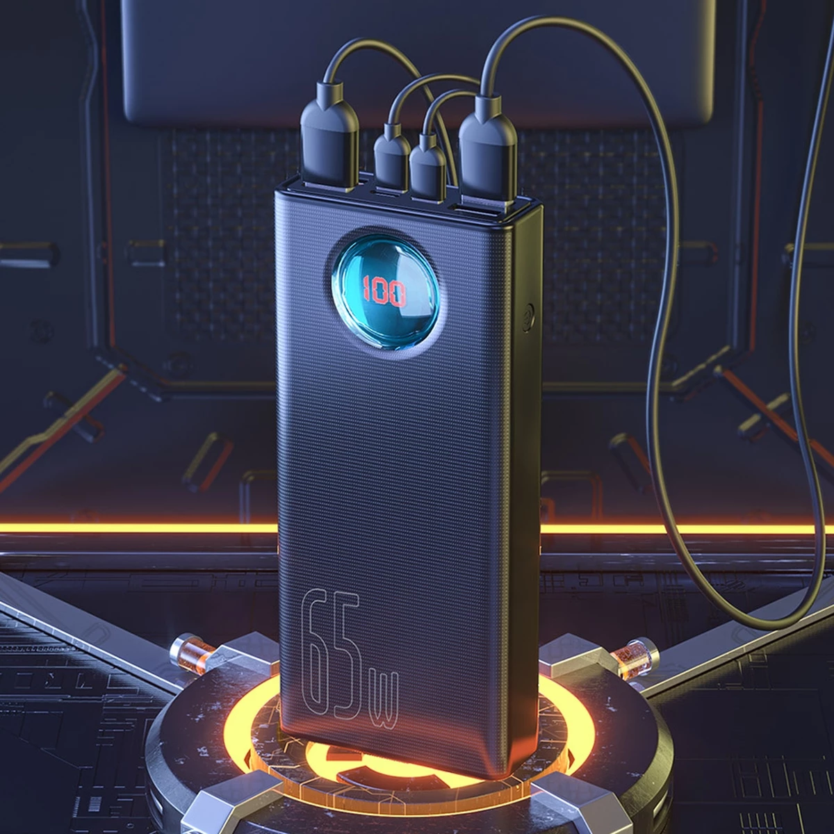 Prenosna baterija Baseus Amblight 30000mAh 65W, črna