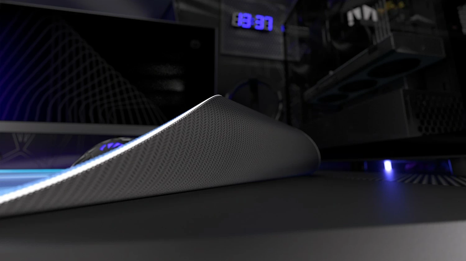 Podloga za miško Crystal Blue XL Endorfy, material, za igralce, modra