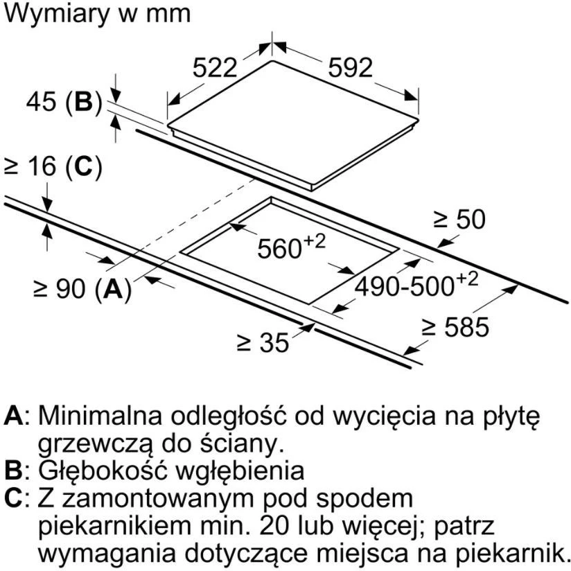 Keramična kuhalna plošča, 4 kuh. polja, na dotik, črna Bosch PKN631FP2E