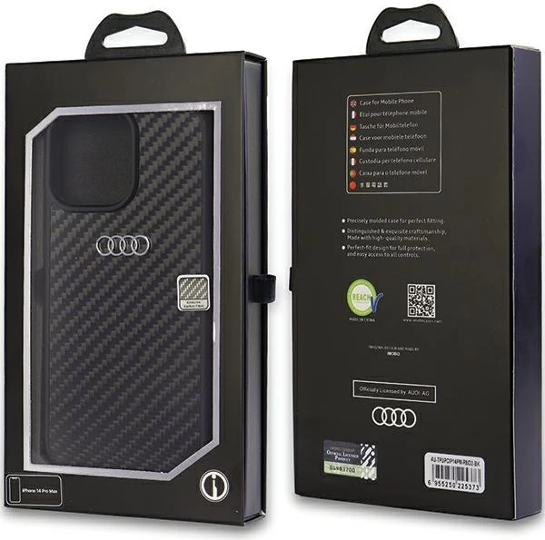 Ovitek iz ogljikovih vlaken za iPhone 14 Pro Max 6,7", Audi, črn