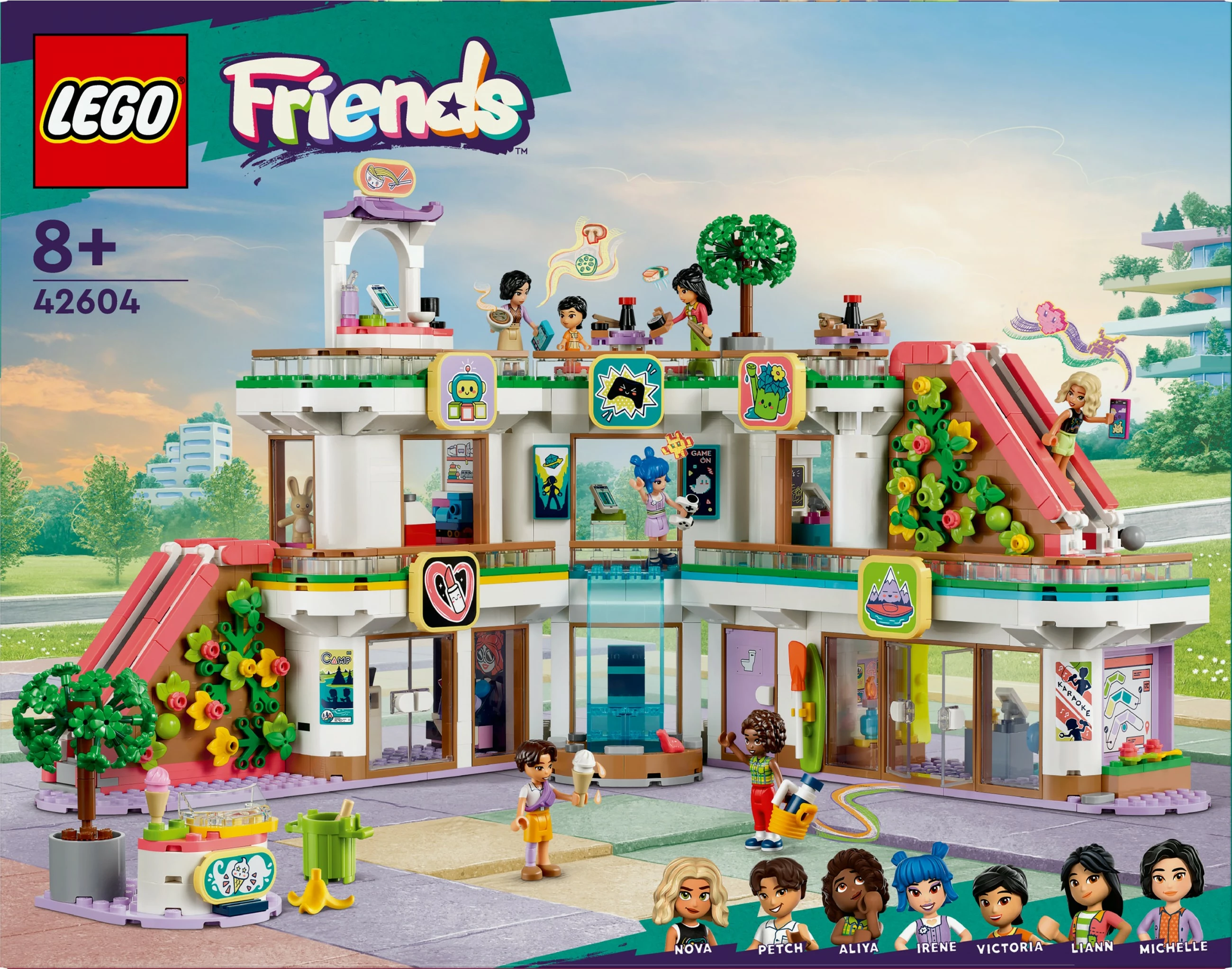 Set za gradnjo LEGO Friends 42604 Nakupovalni center Heartlake City, večbarven