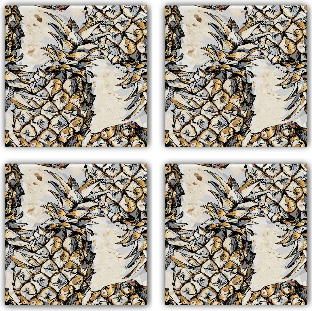 Podstavki za kozarce iz naravnega kamna, 4 kosi, Hermia, TBA575441668