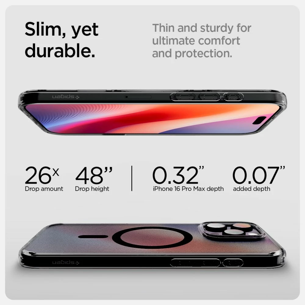 Ovitek za telefon Spigen Ultra Hybrid za iPhone 16 Pro, črn