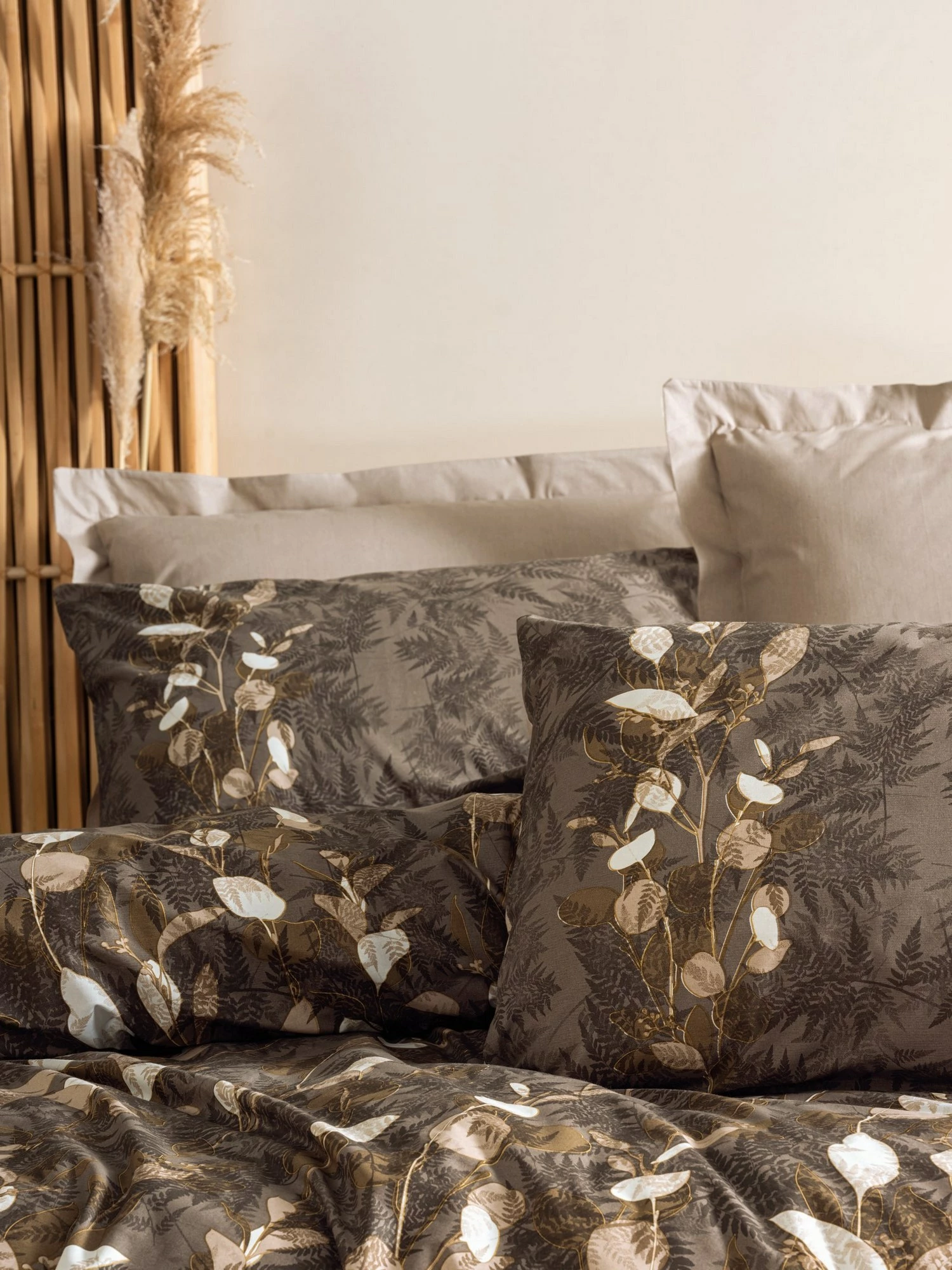 Prevleka za dvojno posteljo Ranforce Foresta, bež-rjava, L'essentiel