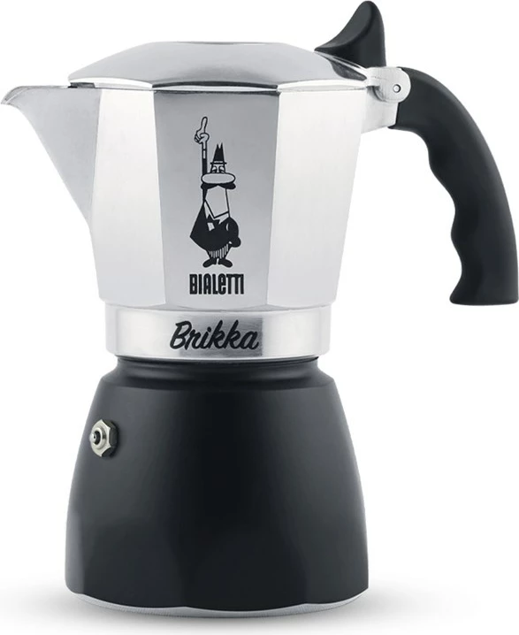 Kafetirka Bialetti Brikka, 2 skodelici, 0,1 L, alumin, črna