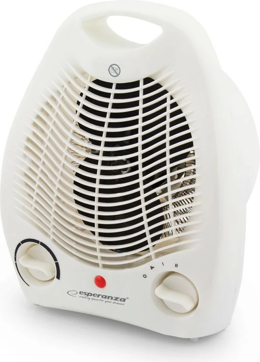 Ventilatorski grelnik 1000/2000 W, avtomatski termostat, zaščita pred pregrevanjem, bel, Esperanza GOBI