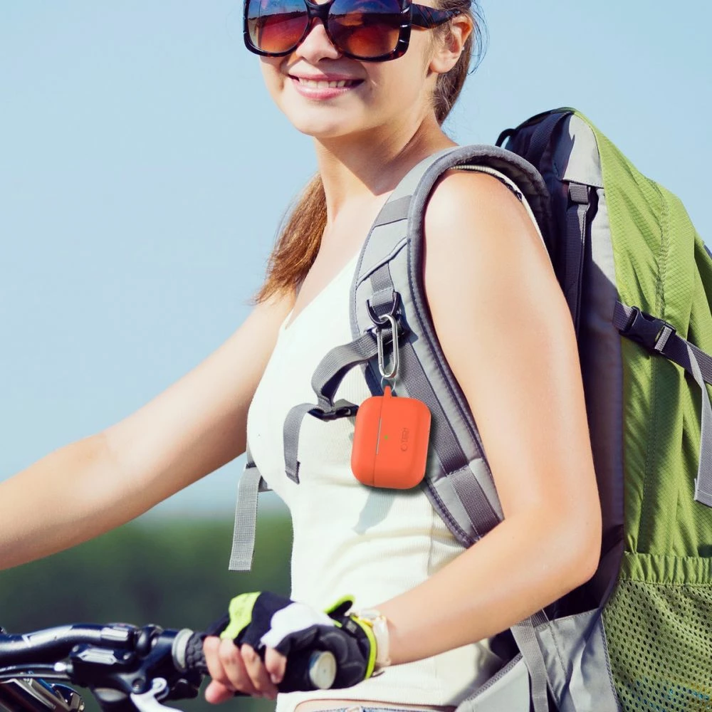 Silikonski ovitek s karabinerjem za AirPods Pro/Pro 2 Tech-Protect, modra