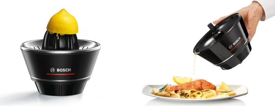 Stiskalnik za agrume Bosch MCP72GPB, črn/prosojen