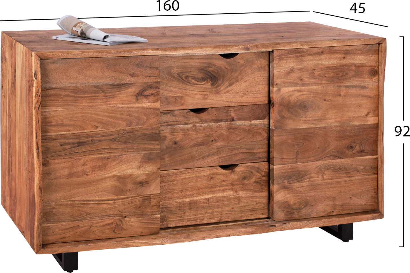 Bife FH8184.11 Nicole iz masivnega akacijevega lesa naravni 160x45x92
